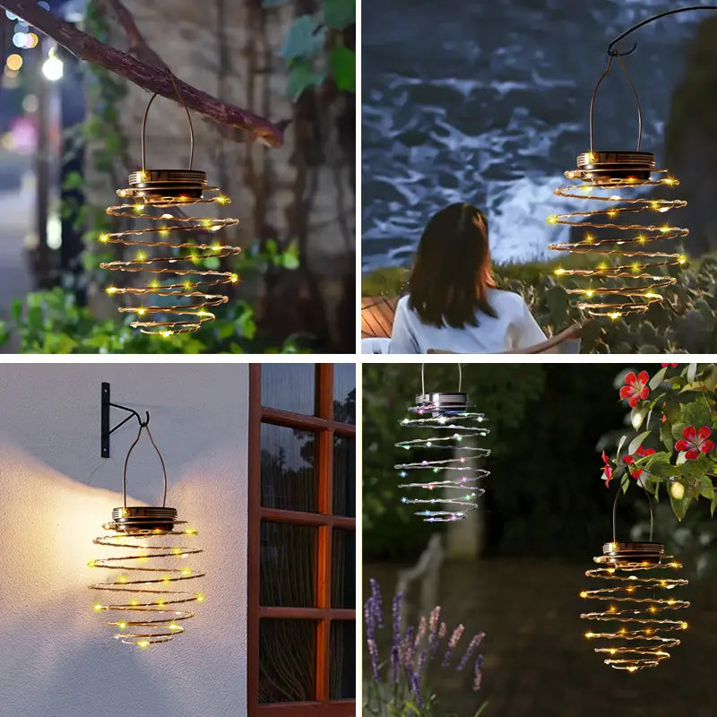 Tropical Solar Pineapple Hanging Lights - 60 Leds High Brightness Solar Lanterns Outdoor Waterproof - 4 Pack Solar Decorative Lights for Magical Oasis Garden, Patio & Party Gathering