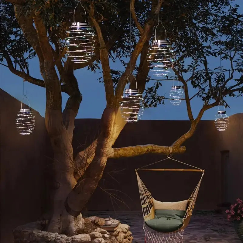 Tropical Solar Pineapple Hanging Lights - 60 Leds High Brightness Solar Lanterns Outdoor Waterproof - 4 Pack Solar Decorative Lights for Magical Oasis Garden, Patio & Party Gathering