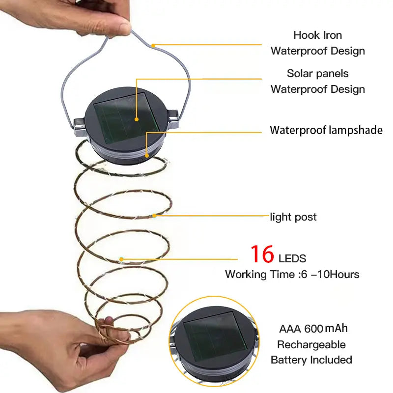 Tropical Solar Pineapple Hanging Lights - 60 Leds High Brightness Solar Lanterns Outdoor Waterproof - 4 Pack Solar Decorative Lights for Magical Oasis Garden, Patio & Party Gathering